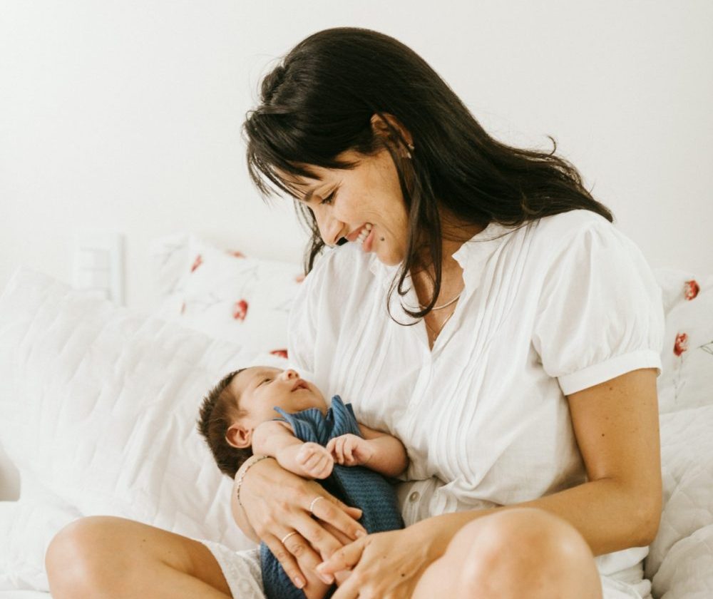 Mother holding child